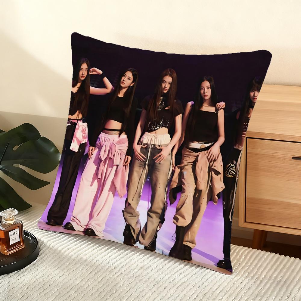 Korea Hot Girls Group Meowv Cushion Cover Silky Short Plush Home Sofa Cushion Cover - Invisible Zipper Home Decoration