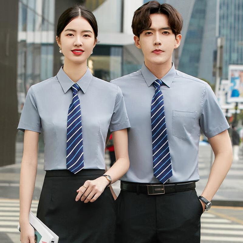 Unisex Elastic Bamboo Fiber Wrinkle-Resistant Short Sleeve Shirt