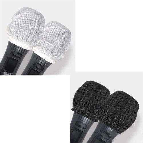 Smilerain 200-Pack Microphone Caps, Microphone Covers, Disposable Karaoke Microphone Covers, Disposable Non-Woven Fabric (White)