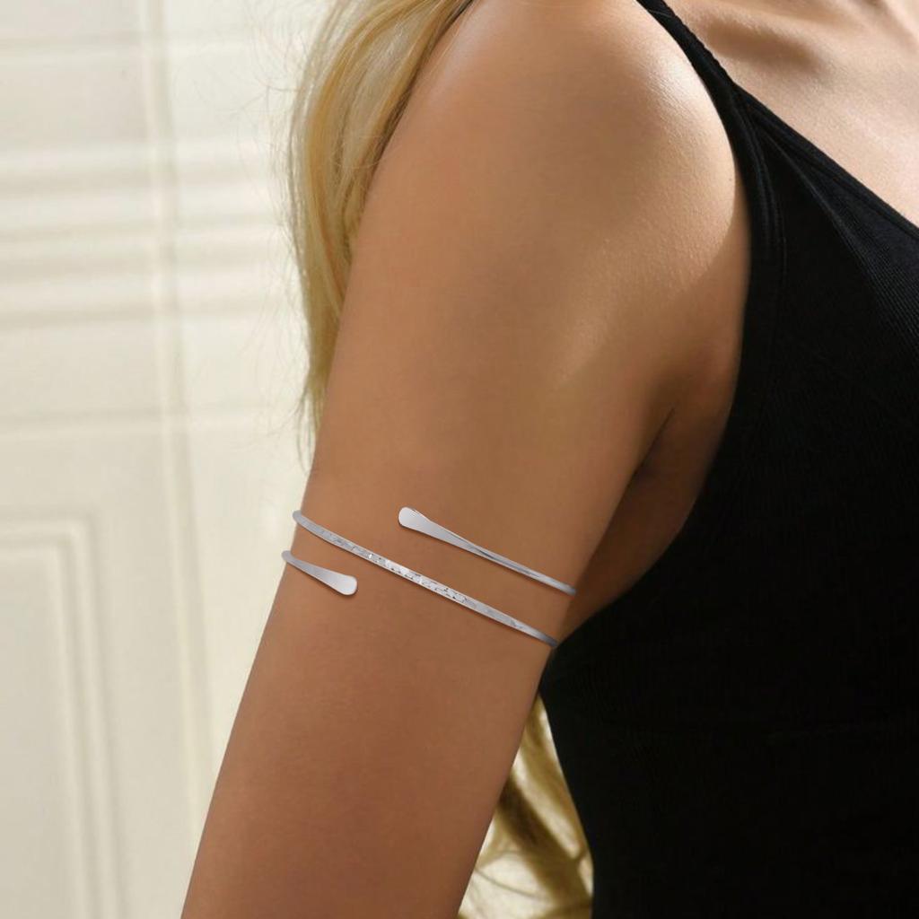 Bracciale da braccio semplice con polsino superiore per donna, Braccialetti geometrici alla moda, Gioielli regolabili