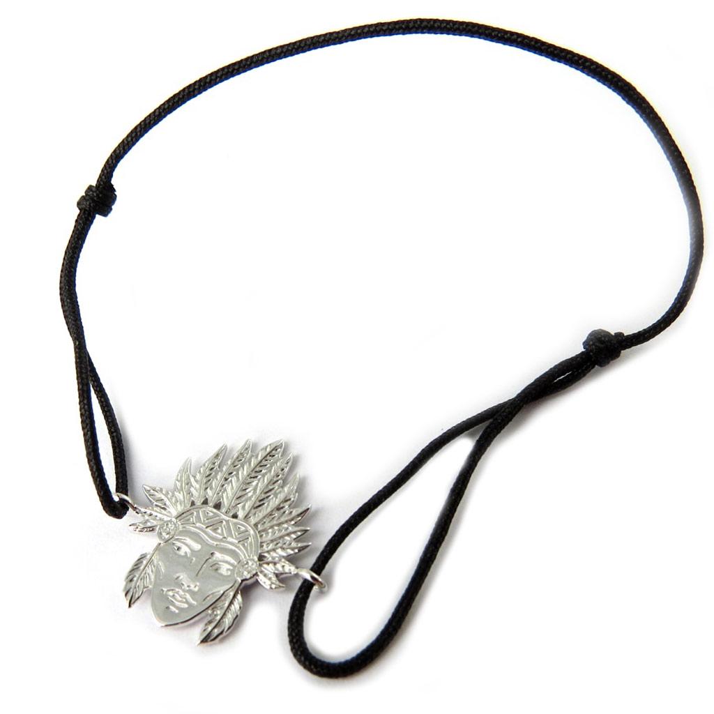 Les Trésors De Lily [N7684] - Black 'Navajos' Silver Bracelet (rhodium-plated) - 19x15 Mm