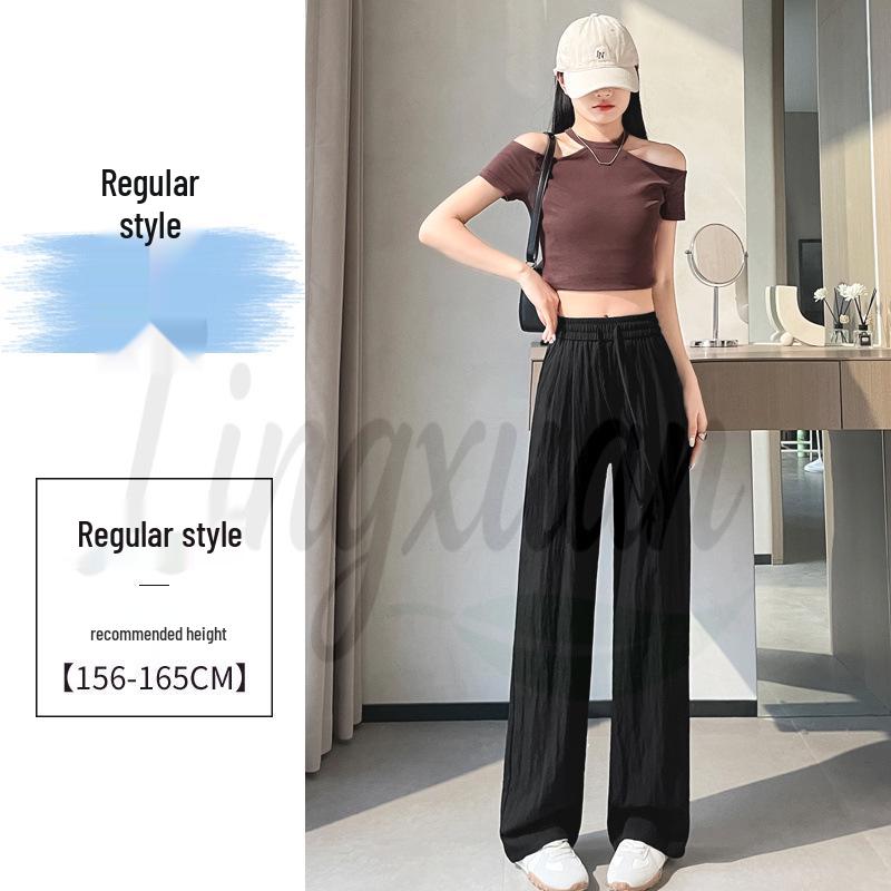 Yamamoto Women s Summer 2026 Cotton Linen Wide Leg Pants, Lightweight Sun Protection Ice Silk Style 2XL