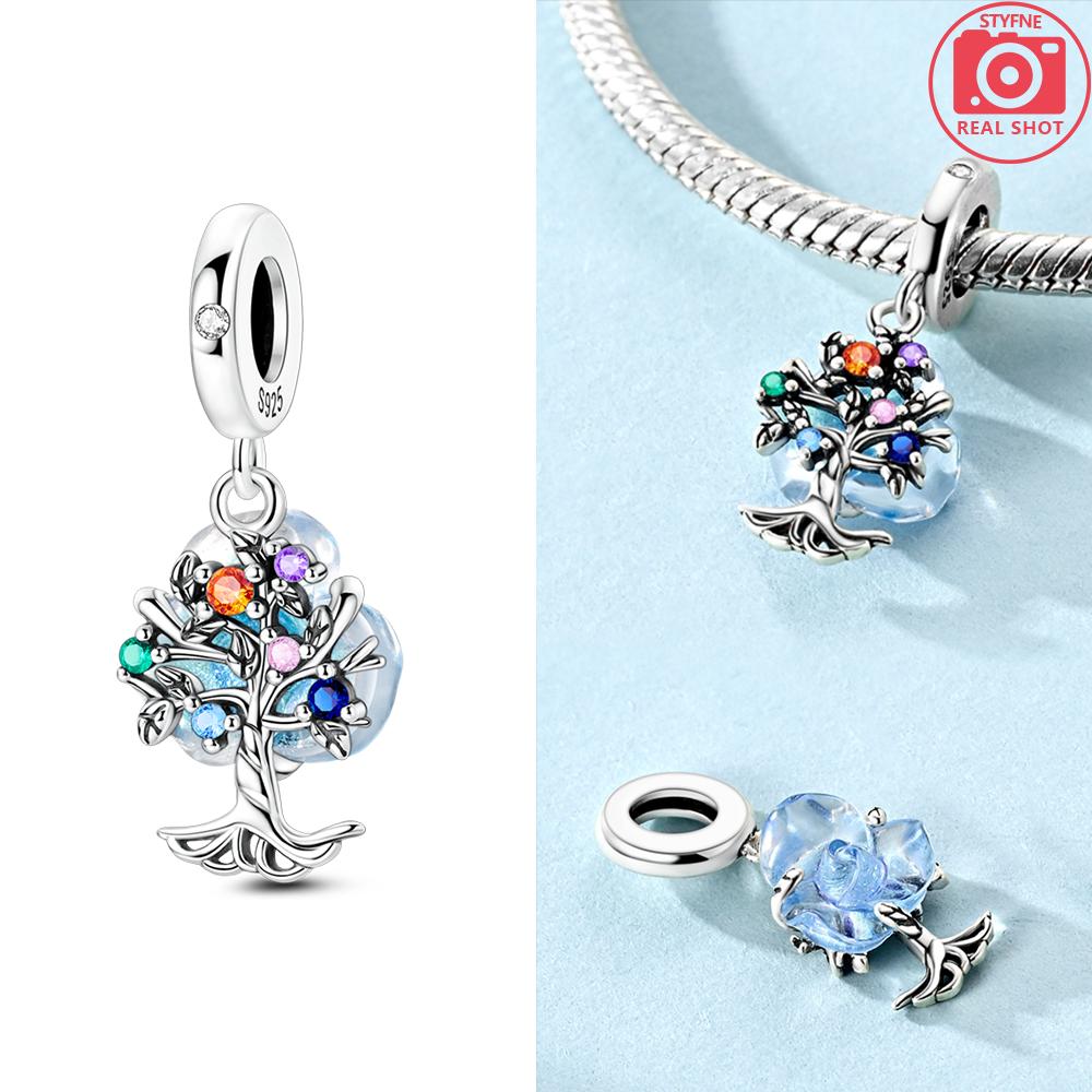 

Women Pendants Original Copper Cross Colored Zircon Life Tree Bible Charms Bead Fit Bracelet Gift Jewelry Accessory Necklace