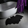 Decorative Halloween Rug Spider Web Bath Mat, Gothic Bathroom Rug, Non-slip Indoor Outdoor Porch Black Bat for Home Entrance Bedroom Decor Non