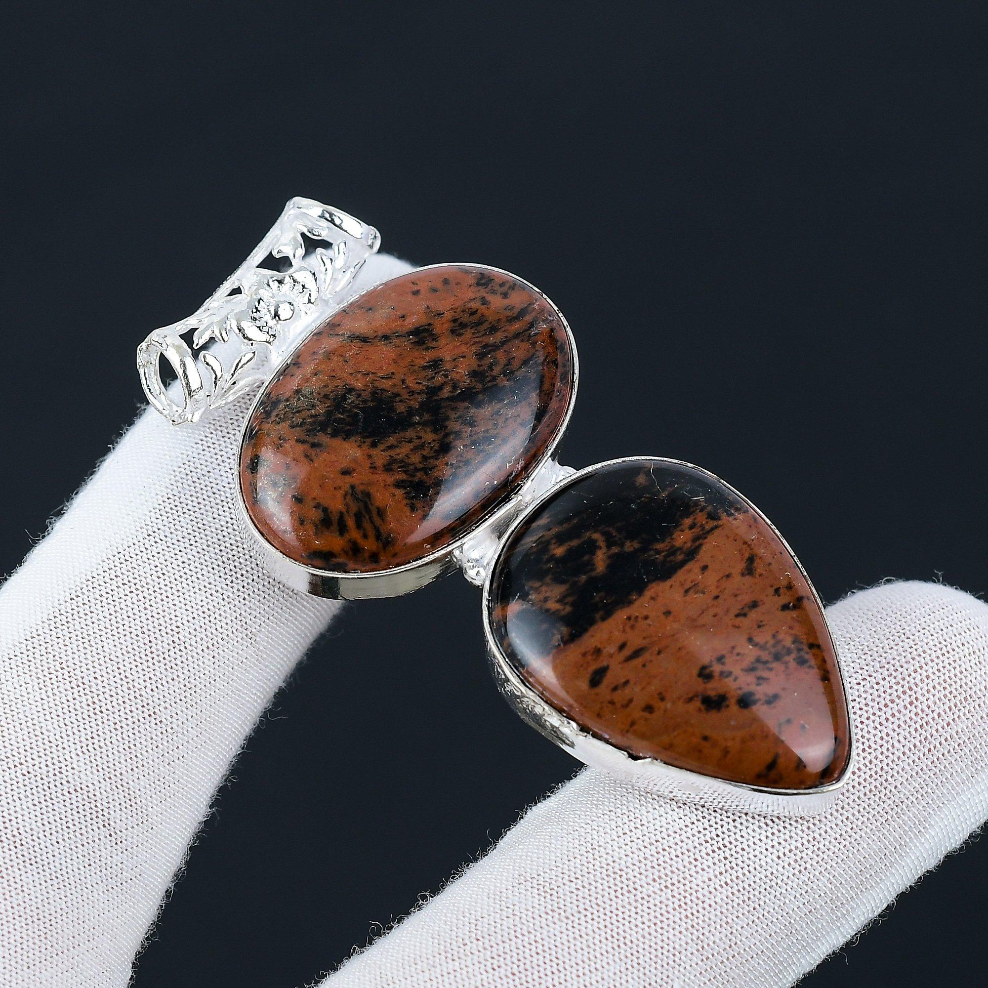 

Драгоценный камень из красного дерева и обсидиана, подвеска из стерлингового серебра 925 пробы ручной работы, ювелирные изделия из натурального обсидиана из красного дерева, ювелирные изделия ручной работы, подарки в знак благодарности