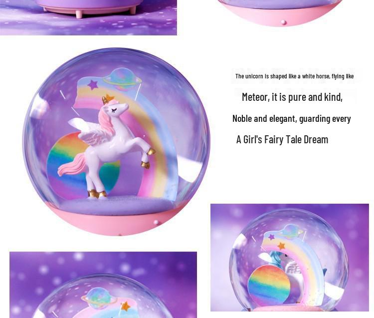 Starry Sky Unicorn Crystal Ball Music Box - Qixi Festival Gift Ornament