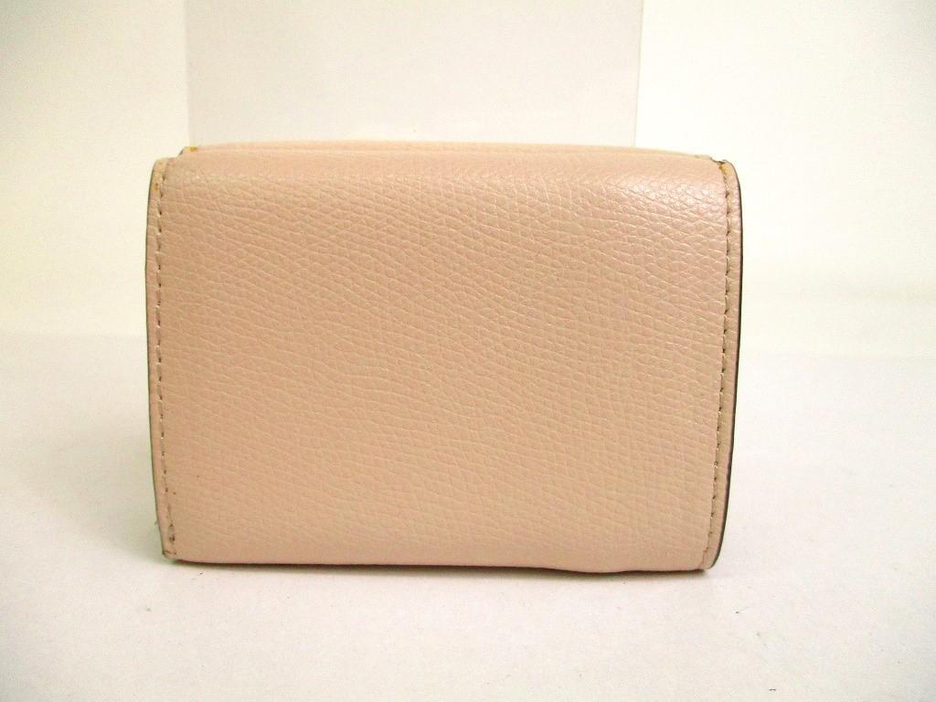 Оригинальный кошелек FENDI F IS FENDI FF бежевого цвета из кожи золотого цвета H/W Micro Trifold #a137, восстановленный