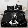 3D Tupac Shakur Rapper 2Pac Bettwäsche-Set Bedrucktes Bettwäsche-Set Mit Kissenbezug Bettdeckenbezug Weich Einzel Doppel Queen Super King Größe
