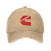Gas Fueled Engine Cummins Baseball Cap Fashion Distressed Denim Washed Snapback Cap Unisex Women Outdoor Workouts Hats Cap
