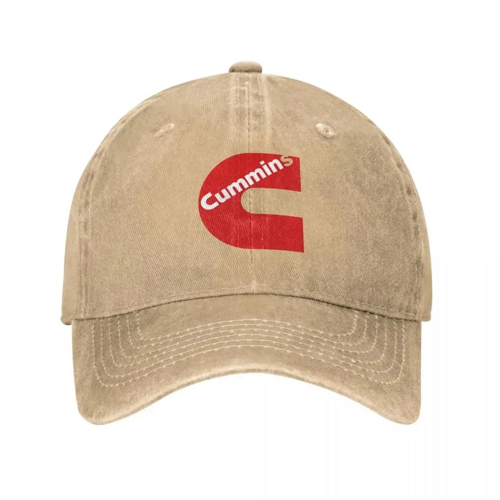 Gas Fueled Engine Cummins Baseball Cap Fashion Distressed Denim Washed Snapback Cap Unisex Women Outdoor Workouts Hats Cap