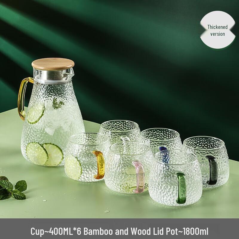 Hammered Heat-Resistant Glass Drinkware Set