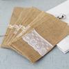 Lace-Trimmed Burlap Cutlery Bag for Weddings & Festivals - DIY Handmade Jute