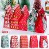 2PCS Xmas Decoration Pastry Tools Kraft Paper Candy Packing Christmas Gift Bag Santa Claus Snowman