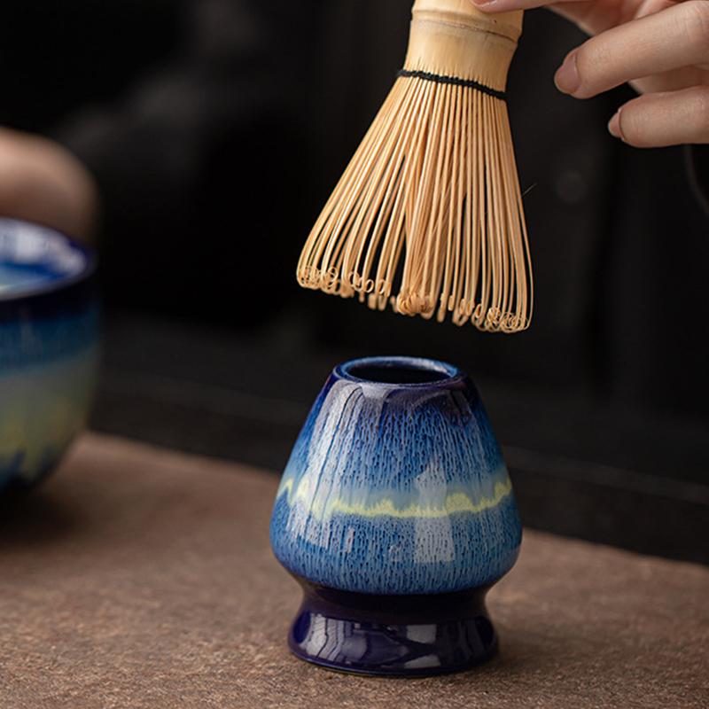 Ceramic Tea Whisk Bamboo Hat Point Wiping Tool Tea Constitutional Tray Japanese Tea Ceremony Accessories