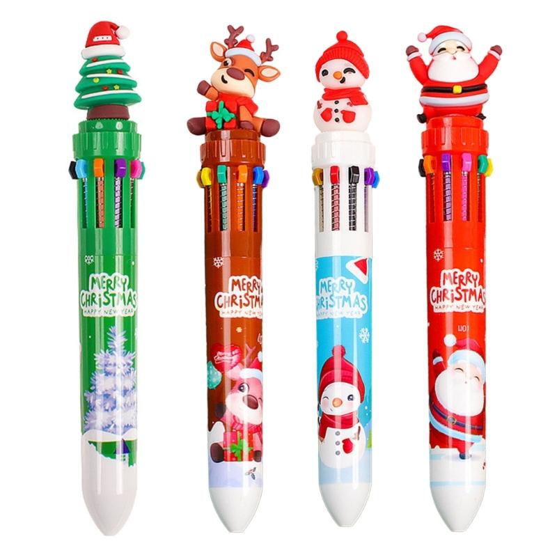 Christmas Pen Retractable Ballpoint Pen Christmas Party Favor Supplies for Kid Student Calss Reward