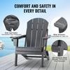 Adirondack Chair Plastic Set of 2 All-Weather Folding Fire Pit Gray