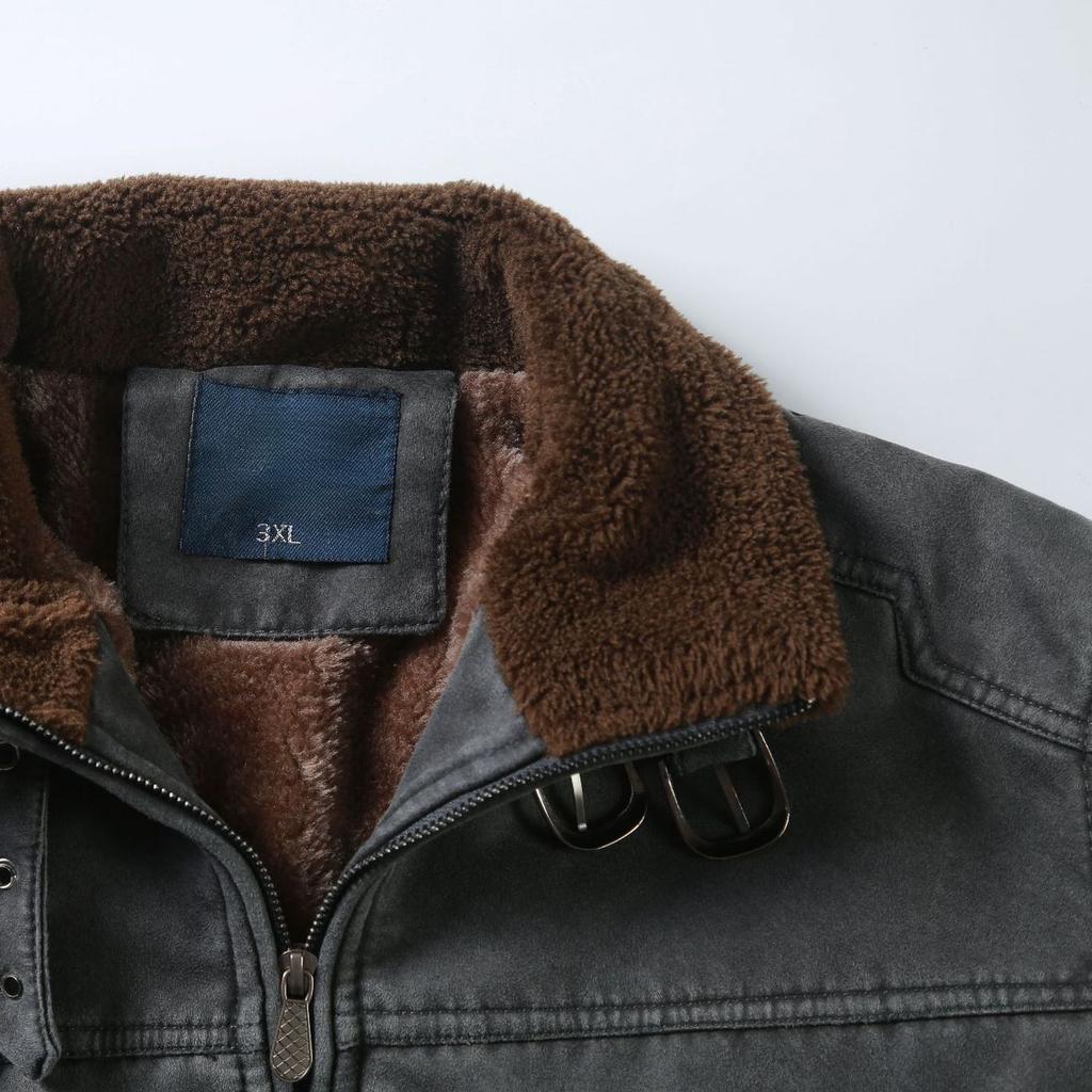 Pelz einteilige Jacke Herren Winter Fleece Revers Jacke lose Herrenbekleidung