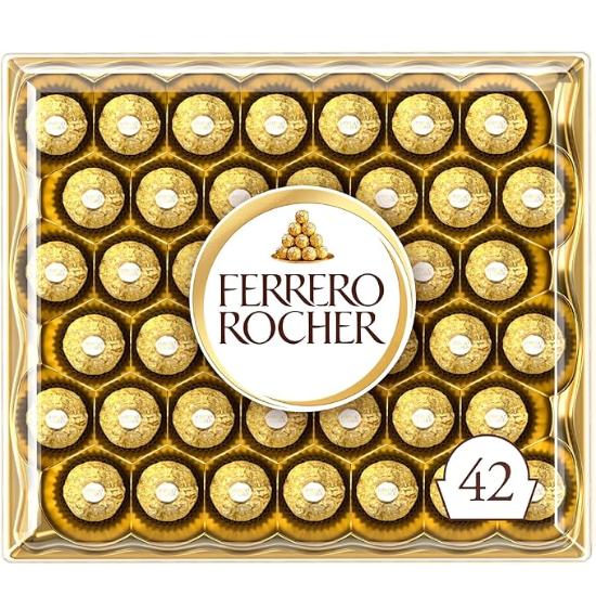 

Ferrero Rocher Hazelnut Milk Chocolate Confectionery Gift / Individually Wrapped / Bulk Purchase / Souvenir 42 Pieces (525g)