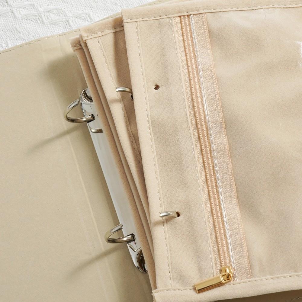 PU Leather Jewelry Storage Book Portable Jewelry Organizer Roll Jewellery Binder  Photo Props