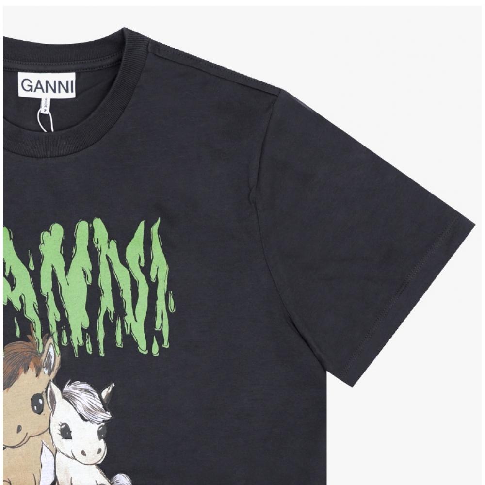 T-shirt da donna Ganni 252 Logo Pony A1050048