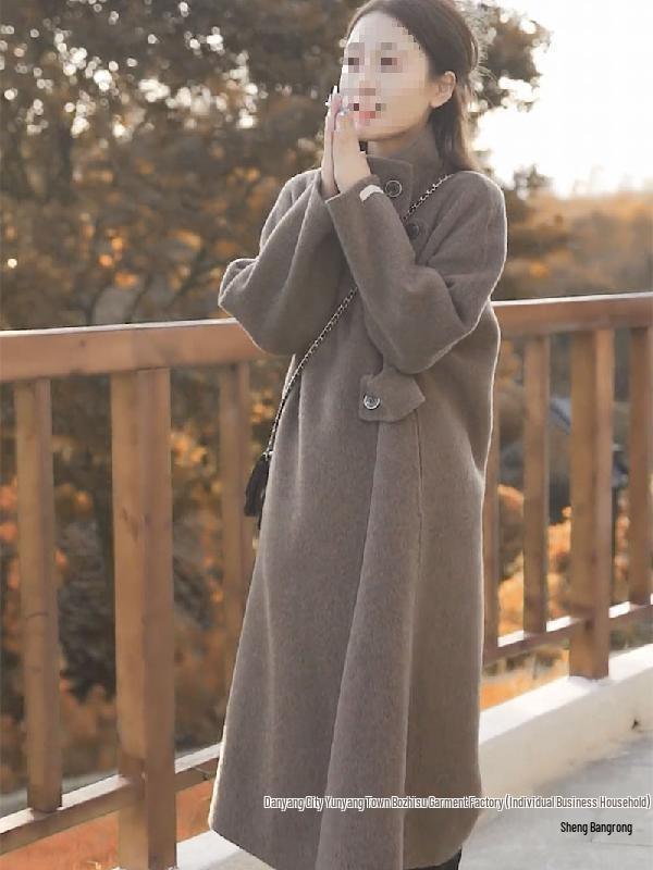 2025 Autumn/Winter Petite Korean Mid-Length Wool Coat