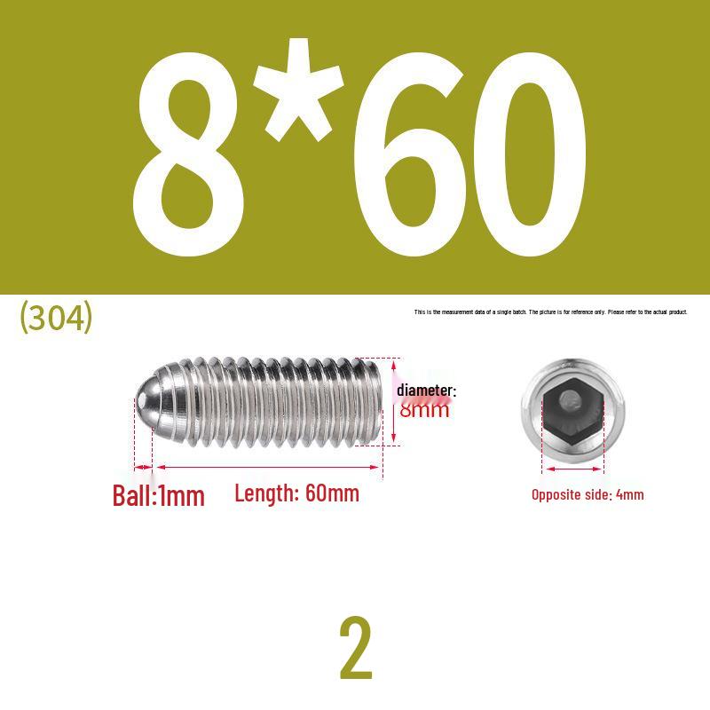 Stainless Steel Ball Plunger Set: M2.5-M16 Ball Screw Positioning Spring Plunger
