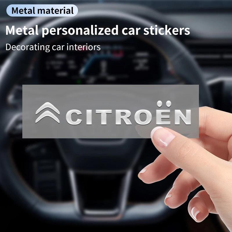 Car Logo Stickers Metal Letter Car Stickers Interior Decoration For Citroen C4 C3 C5 C1 Berlingo Celysee Cactus Picasso Aircross