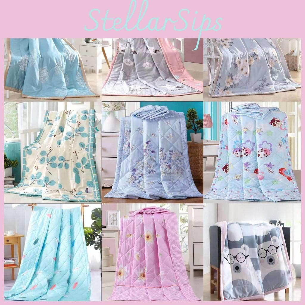 Printing Flower Breathable Cotton Blended Summer Blanket For Comfort Indoor