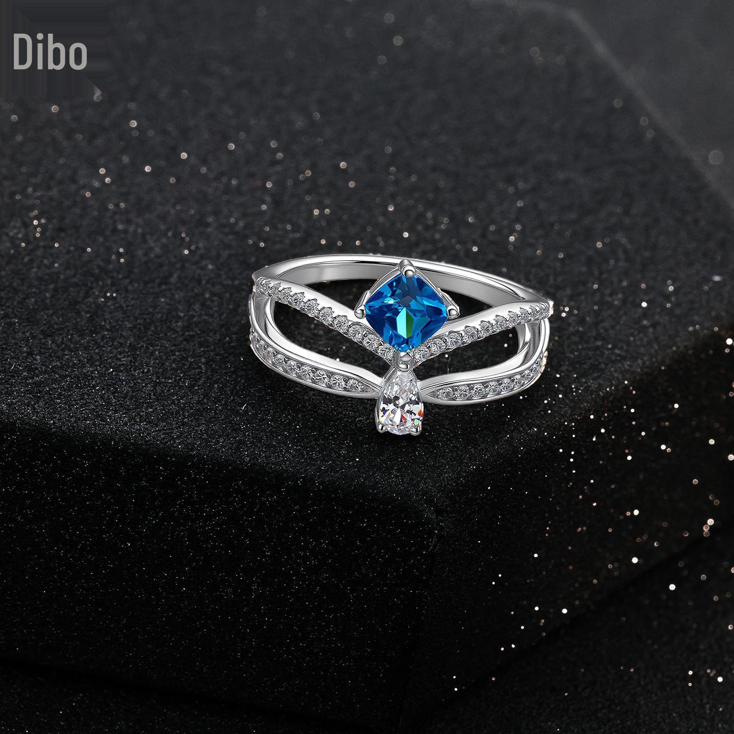 Dibo Women s S925 Sterling Silver Crown Ring - European & American Luxury Fashion Style Size 7
