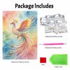 DIY Pearl Gem Colorful Phoenix Bird Shining Bead Craft Art Home Wall Ornament Simple Unframed Room Decoration Modern Aesthetic Art
