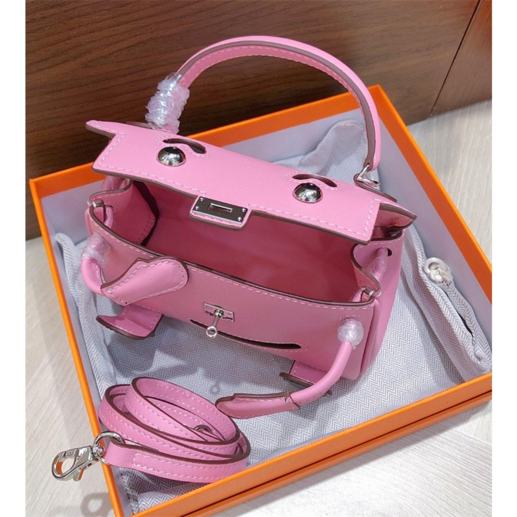Smiley Bag 2025 New Cute Mini Messenger Bag First Layer Cowhide Shoulder Handbag Spoof Kelli Bag Woman