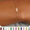 Square Zircon Birthstone Bracelet Sparkling Colorful Gold Plated Bracelet Copper Stackable Minimalist Bracelet Celebrations