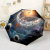 Music In Space Automatic Umbrella Folding Umbrella with 8 Ribs Compact Design Perfect for Outdoor Adventures Vibrant Pattern Umbrella Spiritual Gift