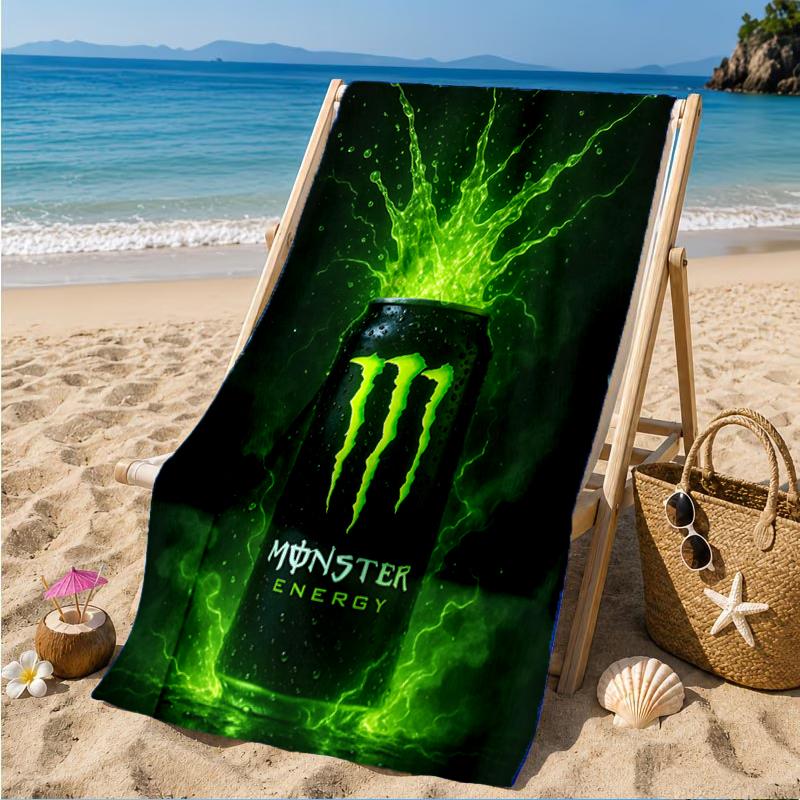 Monster Drink Beach Towel, Super Soft Microfiber, Perfect Gift for Her/Him, Birthday, for Pool, Beach, Travel, Decor Beach Party