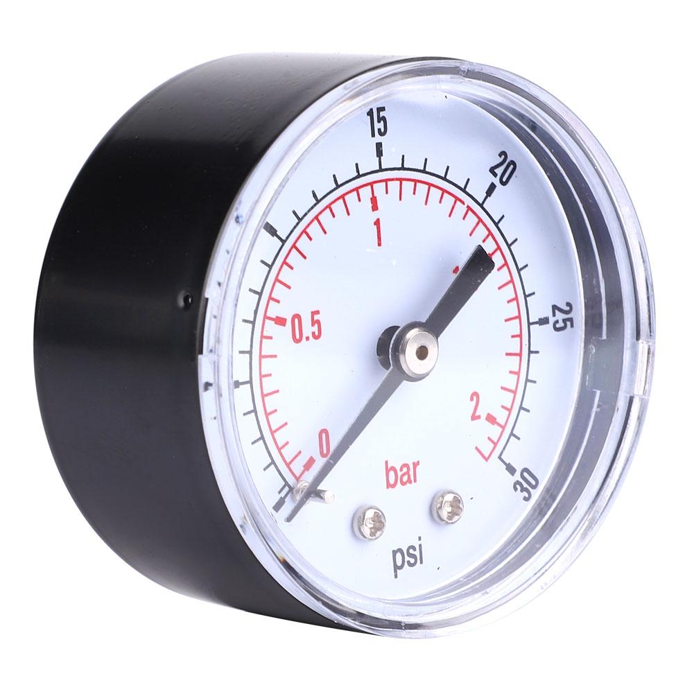 Pressure Gauge 50mm 1Celsius8 BSPT Back Connection for Water Oil Gas (0-15PSI 0-1Bar)