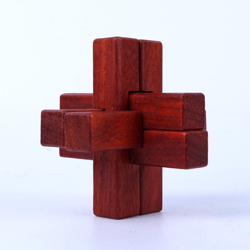 Custom Large Beechwood Luban Lock Puzzle - Mortise and Tenon Intelligence Unlock Toy with Sample Drawing and Labeling Available