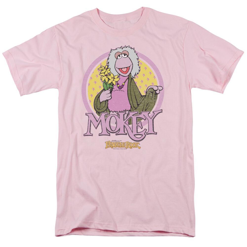 26 Fraggle Rock Mokey Circle T Shirt Mens Licensed Classic TV Show Pink Unisex T-Shirt L