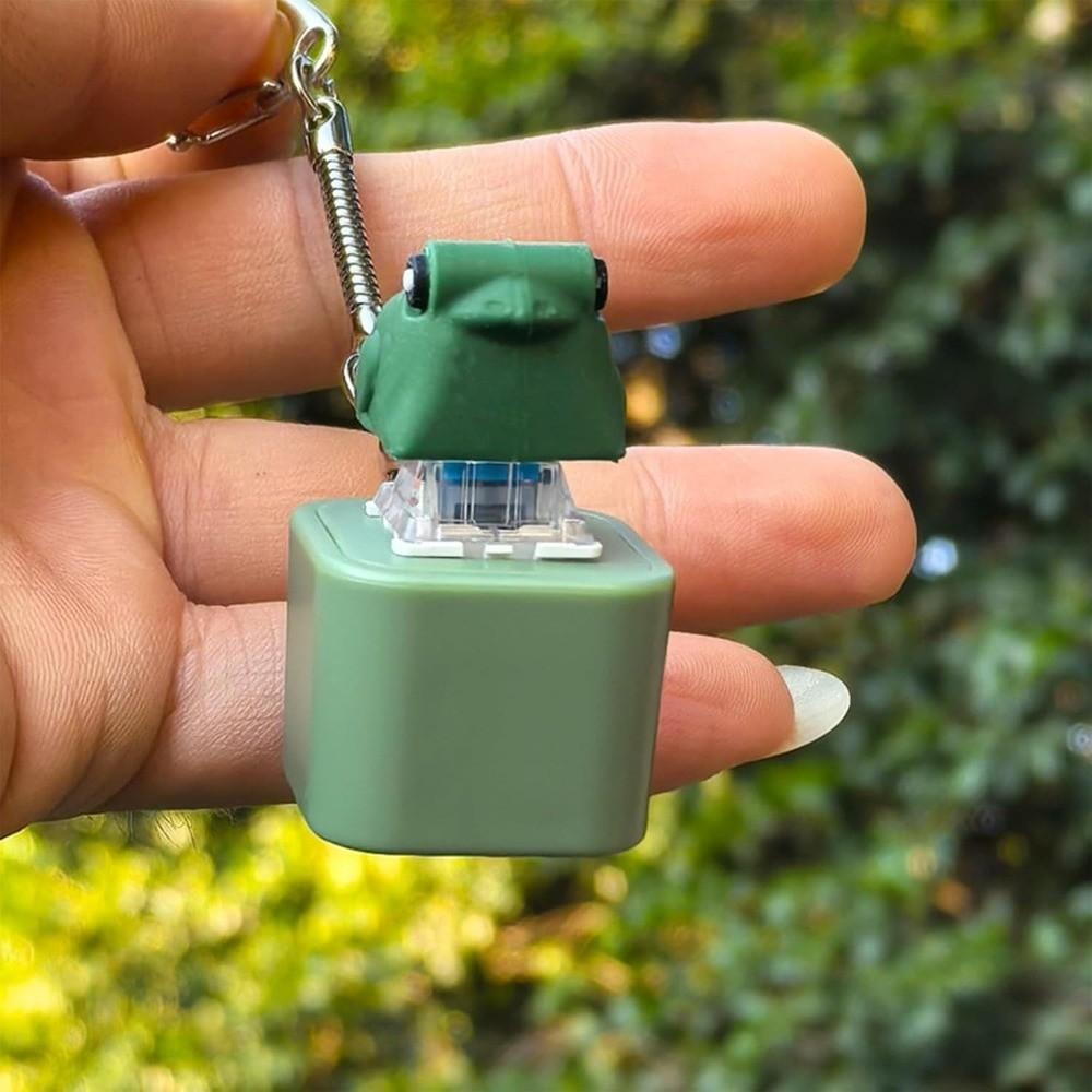 Rechargeable Frog Croaking Fidget Toy Key Button Decompression Toy Creative Fidget Keychain  Adult