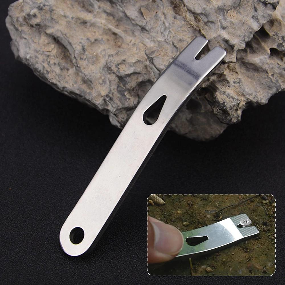 1Pc Outdoor Crank Crowbars Pry Bar Stainless Steel Multi-function Pocket EDC Mini Survival Tools Keychain Opener Scraper
