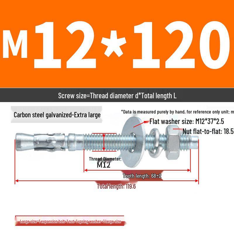 Vysoce pevný nástěnný hmoždinkový šroub pro opravy automobilů (M6/M8/M10/M12)