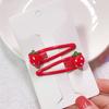 3D Strawberry Hair Clips Non-Slip Cartoon Fruit Clip Fruit Resin Side Clips Sweet Barrette Accessories Ponytail Holder