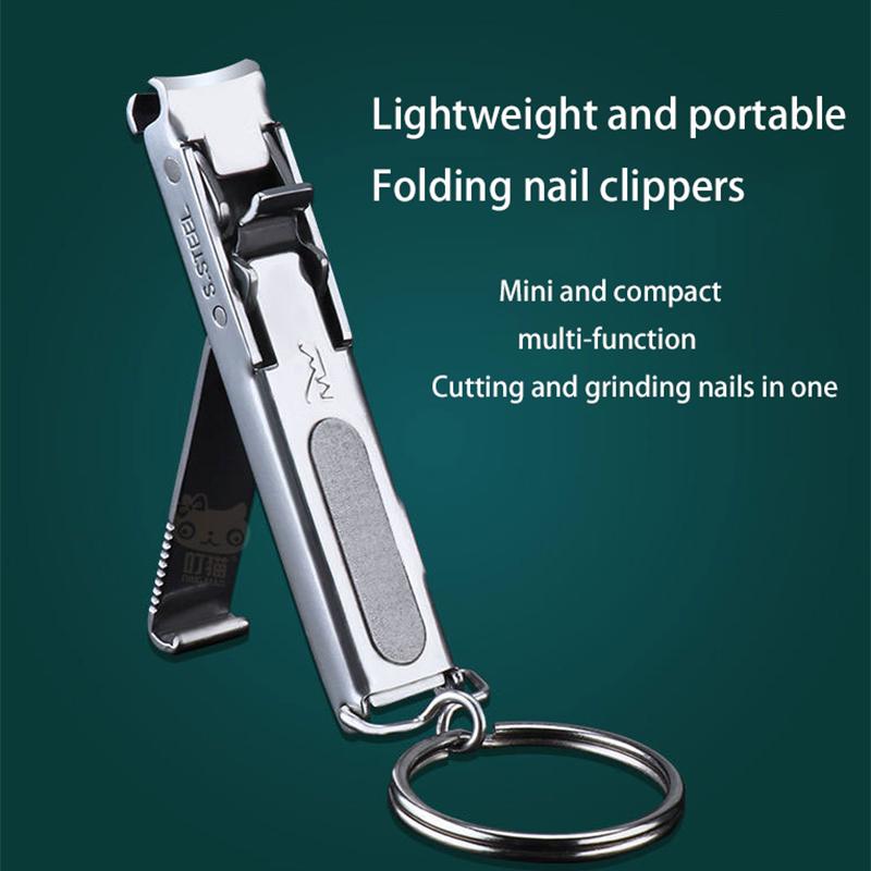 1PC Foldable Ultra-thin Portable Stainless Steel Nail Toe Cutter Trimmer Scissor Manicure Pedicure Tool Fingernail Clipper