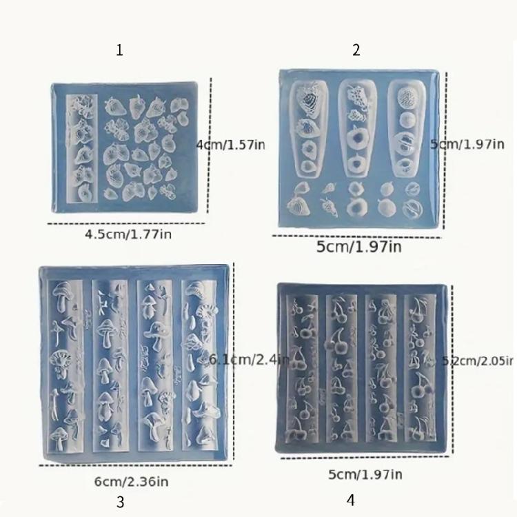 Silicone Nail Art Mold Accessory Molds Food Theme 3D Nail Decorative Mold Silicone Texture Great for Various Nail Types