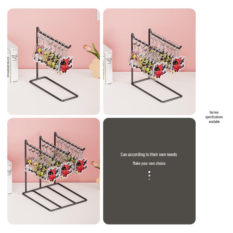 Keychain Jewelry Display Stand - Small Accessories Rack for Earrings, Bracelets, and Necklaces