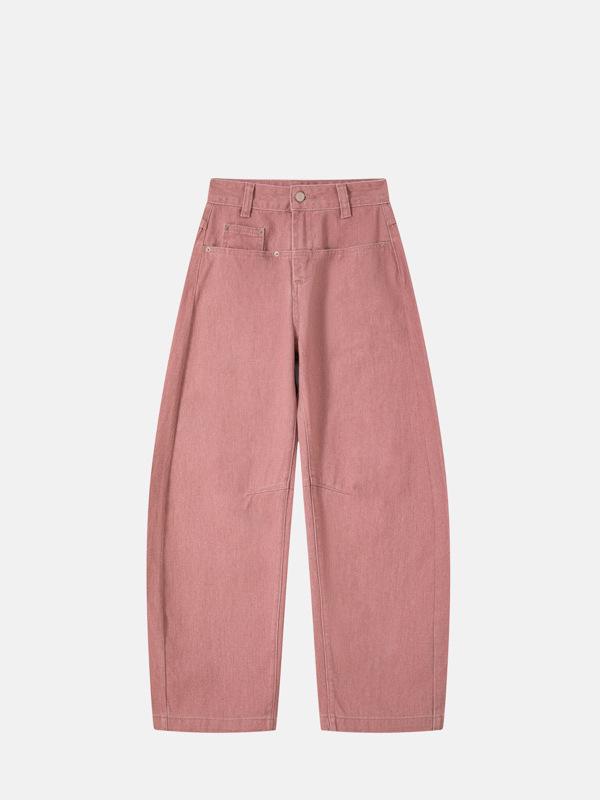 

Blush Powder High-Waisted Boyfriend Style Straight-Leg Pants - Spring 2026 L (55-60 kg)