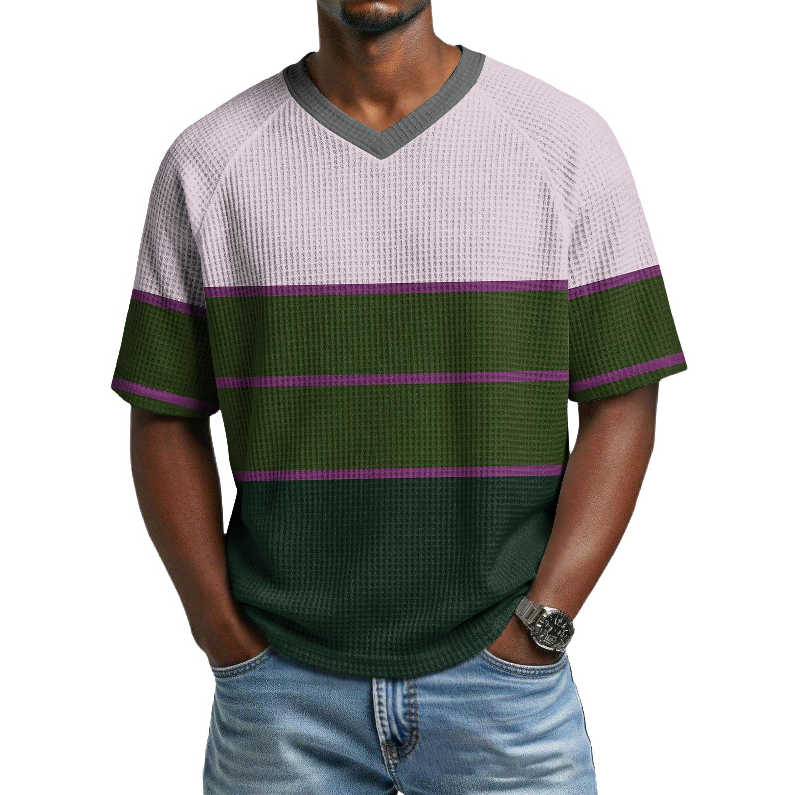 Men s Casual V-Neck Raglan Short-Sleeve Top XL светло-розовый 1540₽