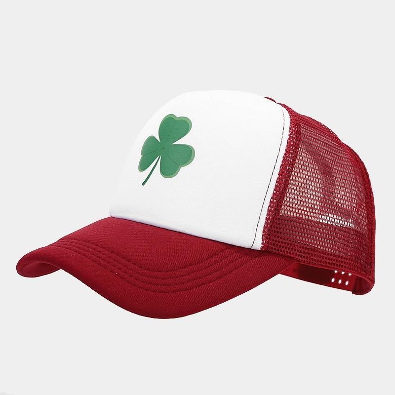 New Fashion Clover Pattern Truck Driver Hat Men's Summer Outdoor Sun Hats Women Breathable Sunscreen Mesh Baseball Cap Tide