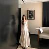 Wind Pleated Design Suspender Dress Women's Summer New Pure Wind Waist Thin a Word Long Dress