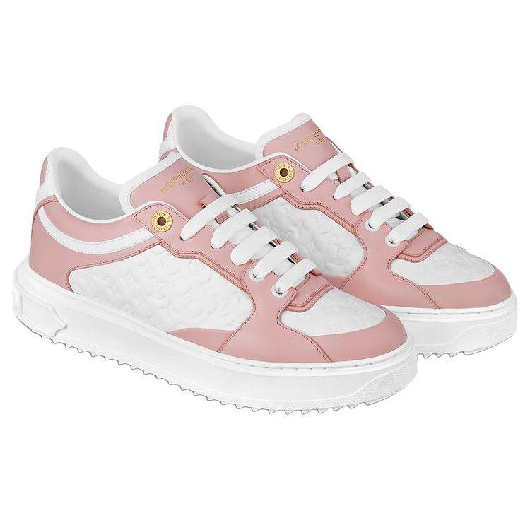 Louis Vuitton Time Out Sneakers 'White Mini Monogram Pink' Women's 1ABURV