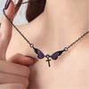 Elegant Butterfly Crosses Pendant Necklace Alloy Neckchain Fashion Accessory For Daily Wear Special Occasions